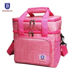 Large Capacity Thermal Lunch Bags Double Layer Insulated Picnic Food Drink Beverage Ice Cooler Bag Outdoor Travel Storage Bags