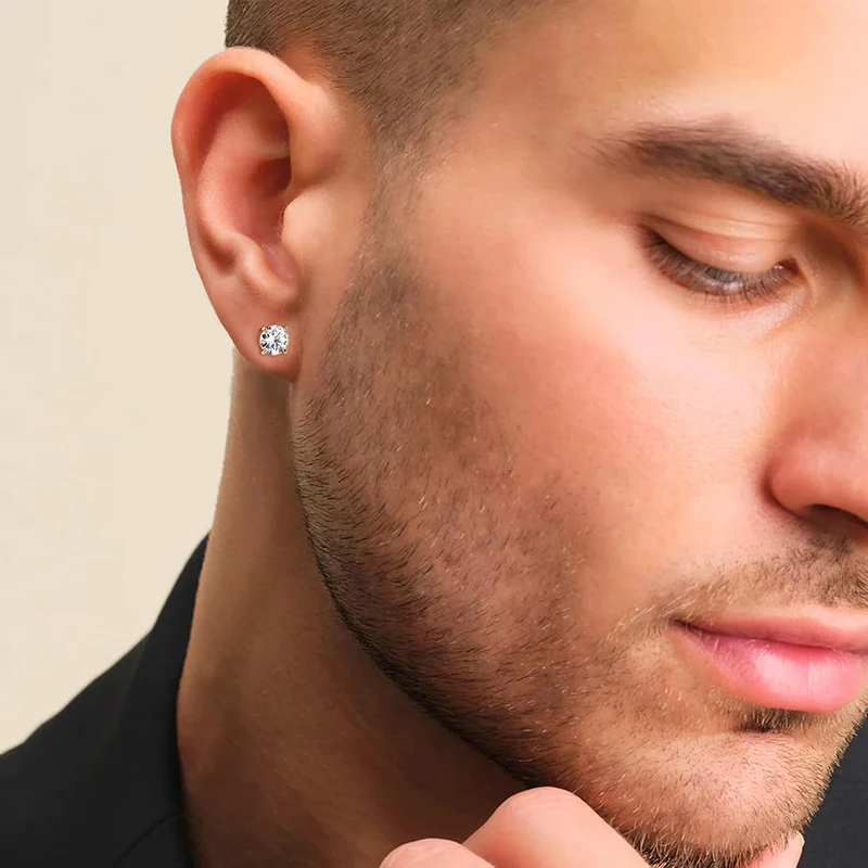 Moissanite Four Claw Earrings Sterling Silver