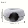 Wool Felt Cat Tunnel Nest – Modern Style Uncharged Donut Bed, Detachable & Washable All-Season Cat House, 1pc Cozy Cat Condo 6