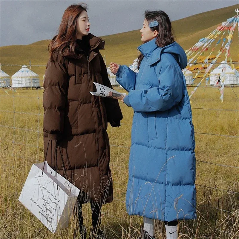 ZJAISS 2025 Down Coats New Long-style Cotton Dress Korean Version Large Size Korean Fashion Jackets Winter Heat Parka Feminina