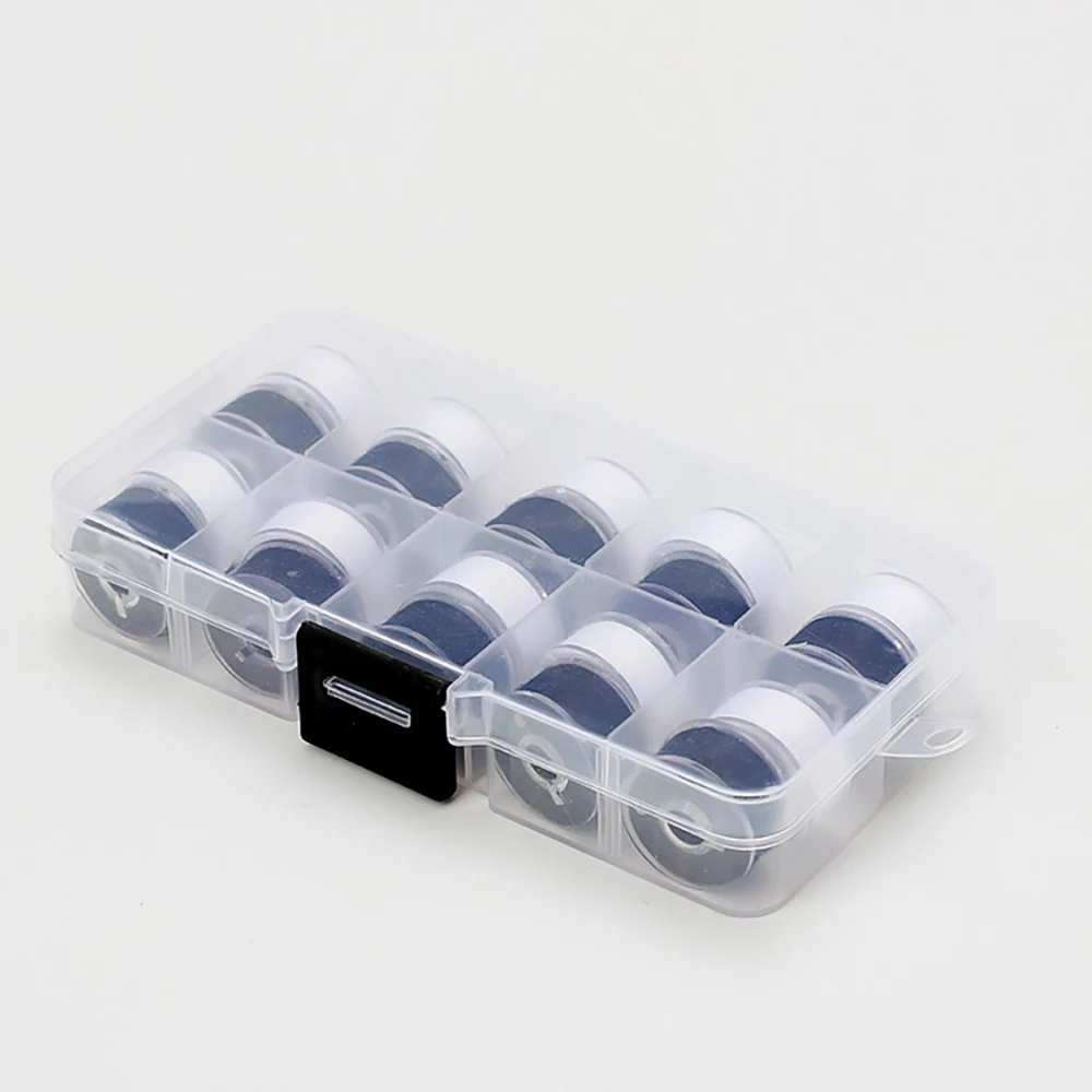 Chainho,Plastic Sewing Machine Bobbins Spools,With Chromatic Thread,DIY Sewing Tools Accessory,2 Color Available,1Pack,25SX12