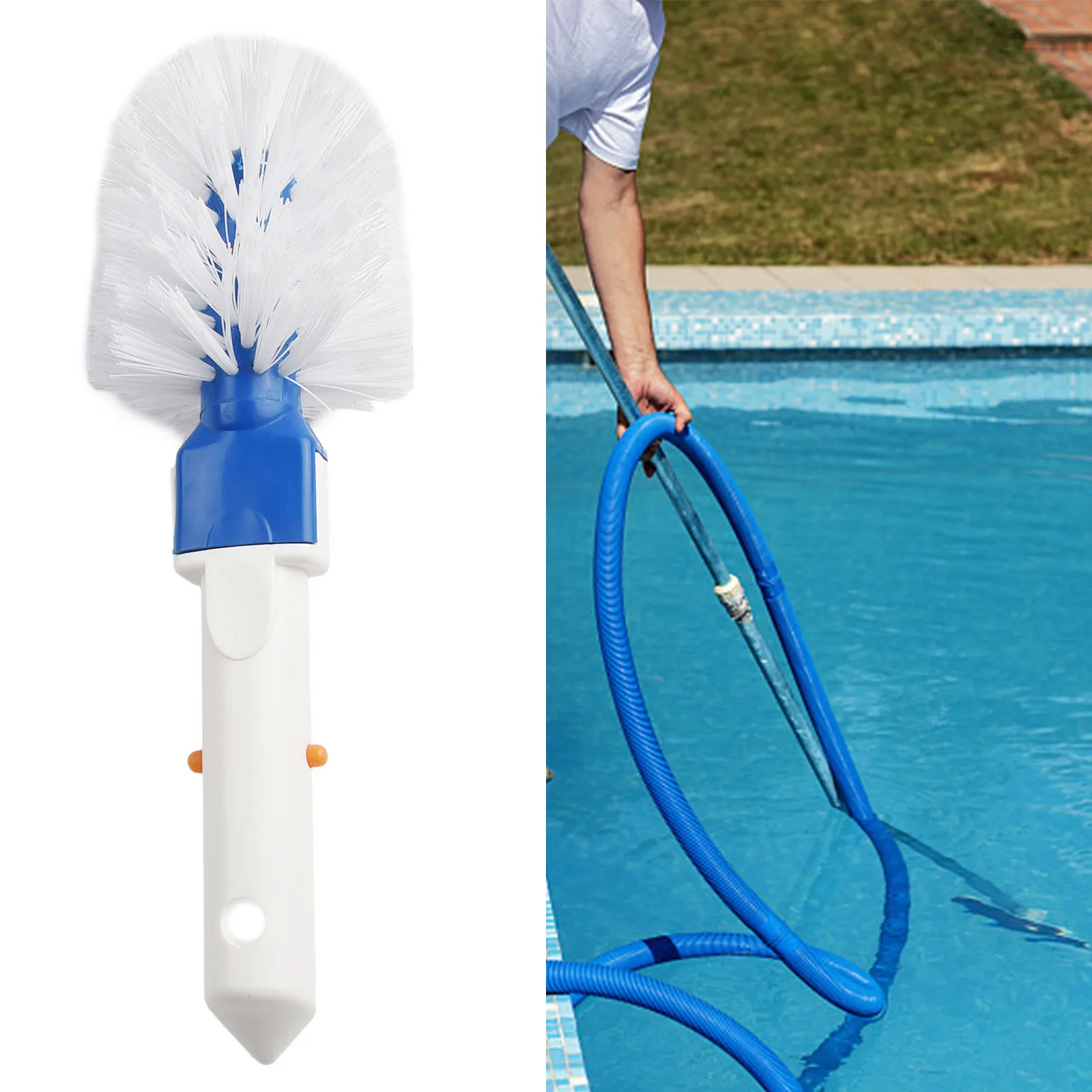 

1Pc Swimming Pool Corner Brush- Pool Step Cleaning Round Brushes For Above R9Z3 Plastic Material Swimming Pool Brush ABS