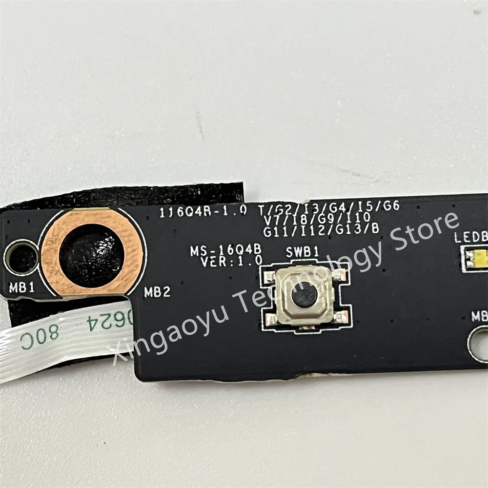Original Power Button Board para Msi Ms16q4 Cabo Flex Ms-16q4b Testado - Imagem 3