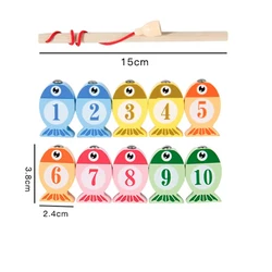 Children's Wooden Fishing Game - Educational Alphabet & Number Toy (A)