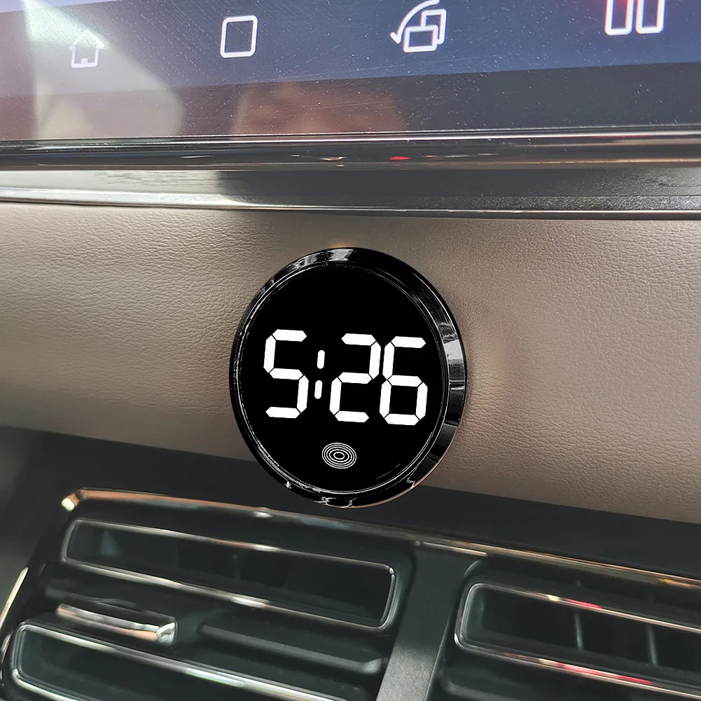 Mini Luminous Car Clock Touch Type Automobiles Internal Stick-On Digital Watch Auto Ornament