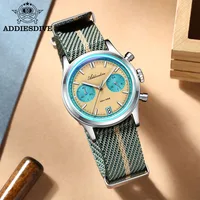 ADDIESDIVE Top marque homme montre BGW9 Super lumineux 10Bar étanche bulle miroir verre VK64 chronographe Quartz acier montre-bracelet 6