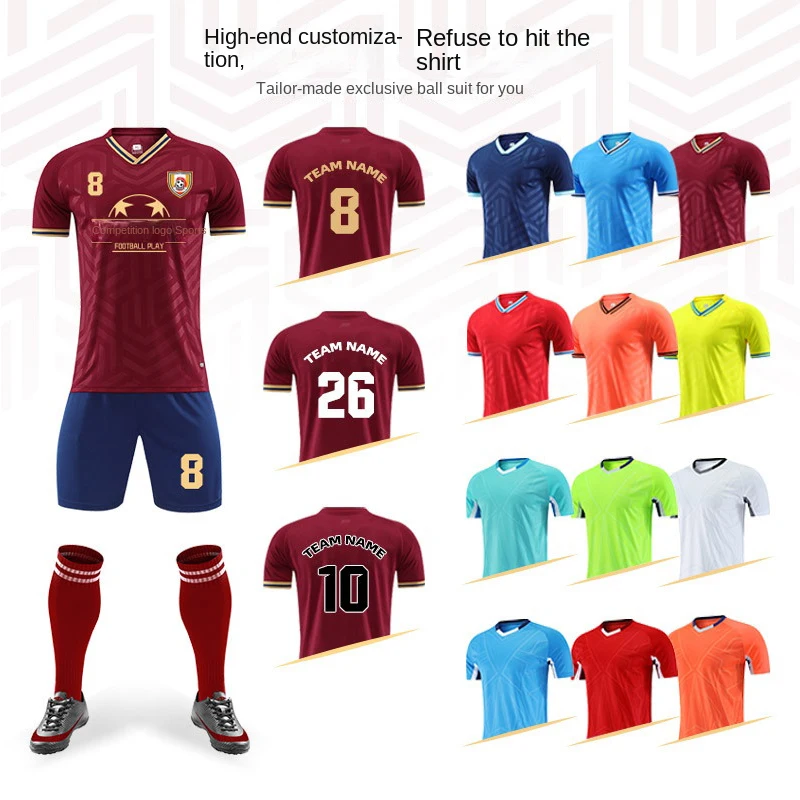 Custom Soccer Jerseys for Men Print logo Kid Adult Soccer Jersey Set personality customazition Name Number soccerFootballUniform 2