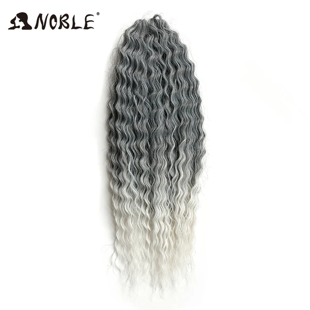 Noble Synthetic Hair Cosplay Water Wave 24Inch Twist Crochet Hair Braid Hair Ombre Blonde Pink Deep Wave Braiding Hair Extension T1B-RWHITE5