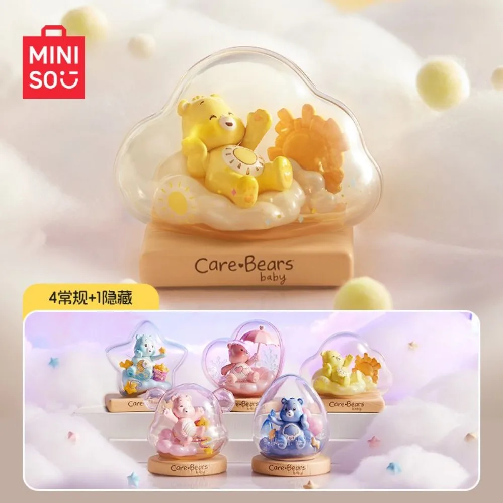 Originale Miniso Care Bear Previsioni Del Tempo Serie Blind Box Animazione Cartoon Cute Ornament Hand Figure Regalo Di Compleanno