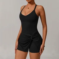 VITALINOVO Womens Tennis Dress with Shorts Underneath Workout Dress with Built-in Bra Deep V Neck Athletic Dresses Golf Dress - Image 4