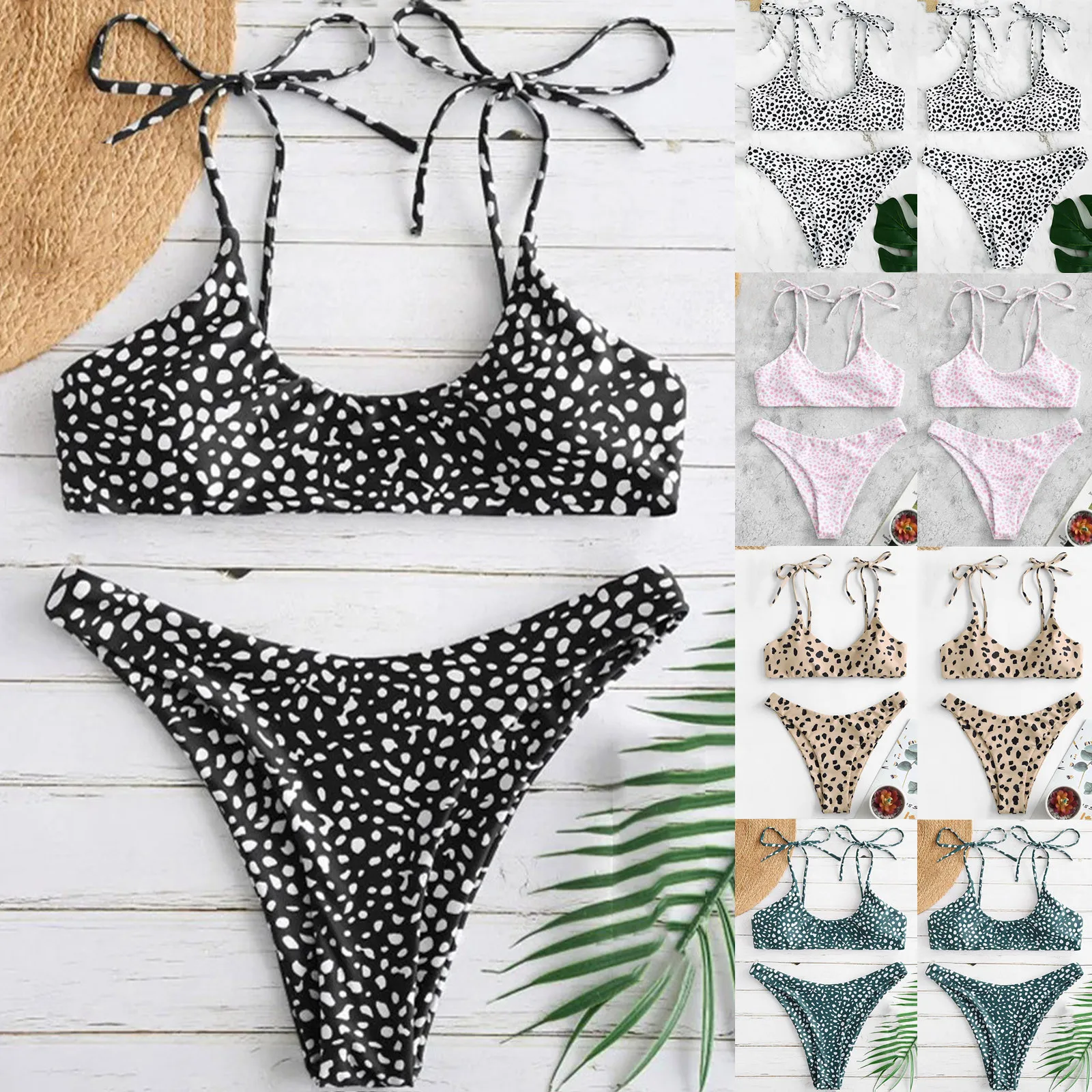 

Two Piece High Waisted Women Swimsuit Clothing Set Bikini Sets Biquini Tummy Control Mujer Swimwear Suit Tankinis Summer Beach