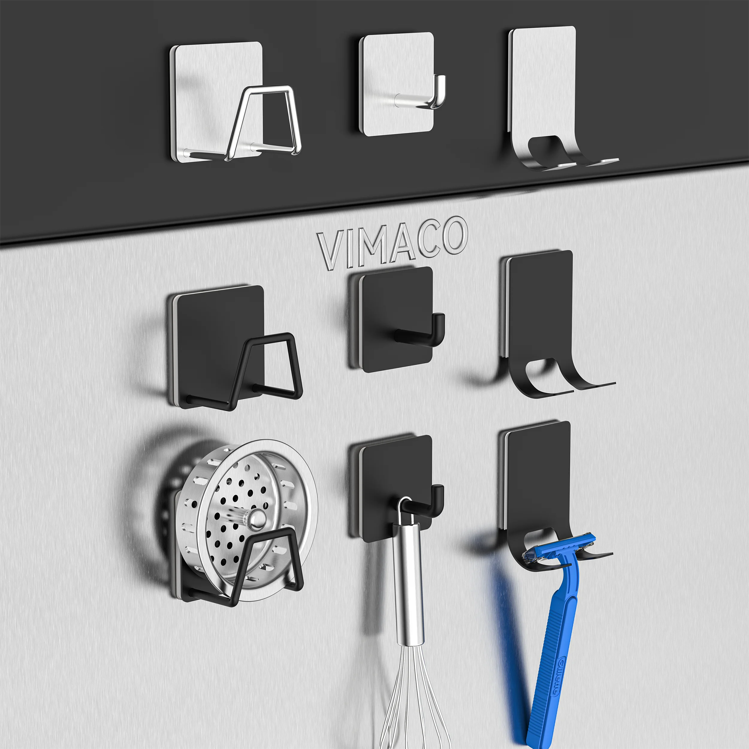 VIMACO&reg; Kitchen Hooks Stainless Steel Sink Shelf Sponges Holders Adhesive Drain Drying Rack Accessories Storage Wall Organizer
