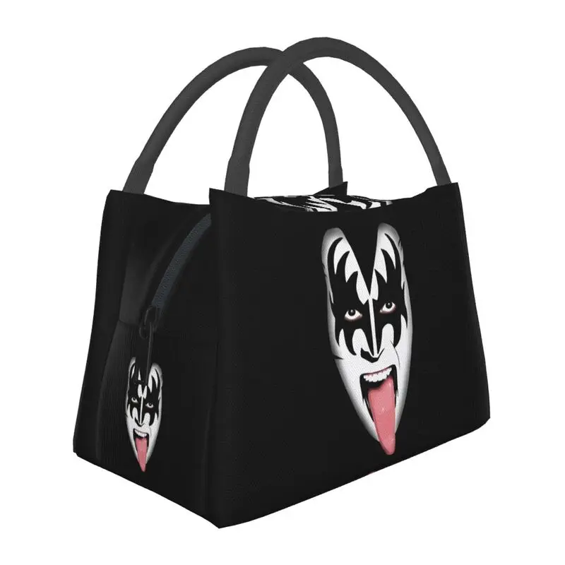 

The Demon Kiss Band Gene Simmons Insulated Lunch Tote Bag for Women Resuable Cooler Thermal Food Lunch Box Work Travel