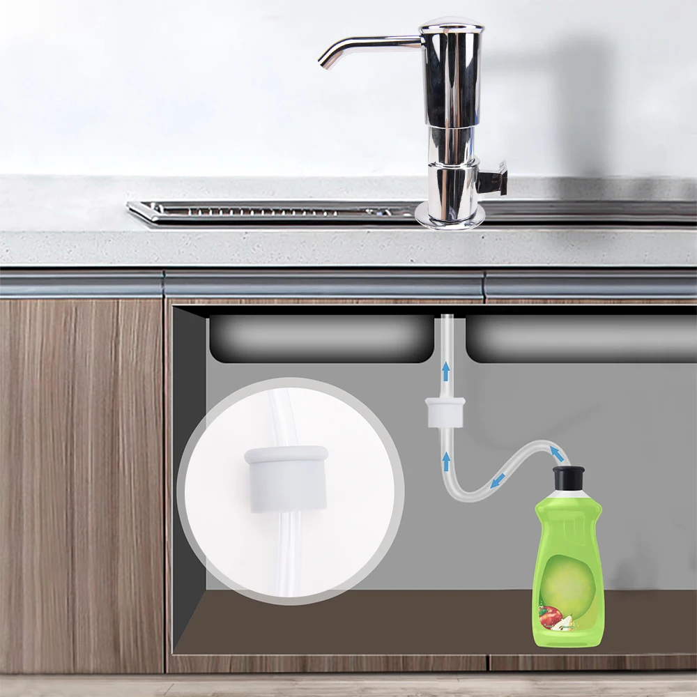 ABS Soap Dispenser Kitchen Sink Built in Sink Countertop Pump With Extension Tube kit HomeTool Bottle Accessories 1 Box