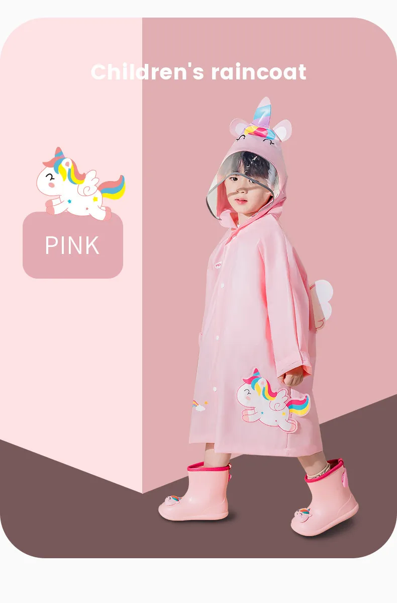 Millikin baby deer cartoon unicorn children's raincoat girls rabbit kindergarten cute poncho rain gear wholesale