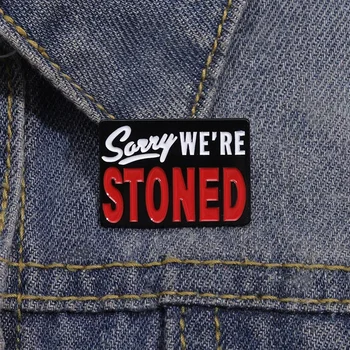 귀여운 핀 맞춤형 블랙 레드 레터 브로치, 간단하고 재미있는 영어 짧은 문구, 금속 배지 가방, 의류 액세서리