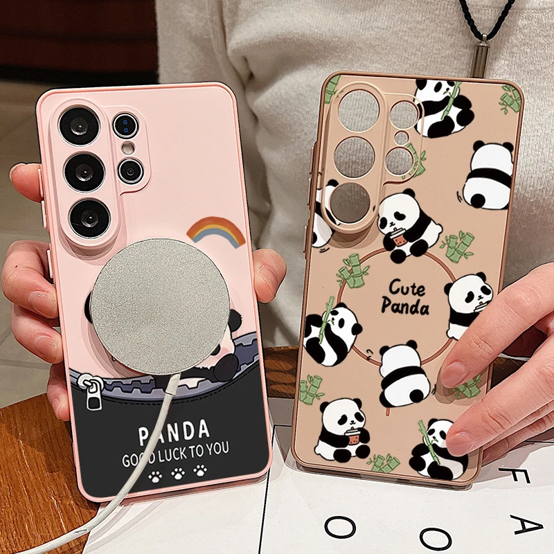 Magnetic Cute Panda Pattern Phone Case Cover