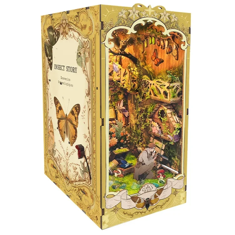 Booknook Insect Book Diy 3D Assembly Handmade Gifts Factory Cross-border Model Building Tool Sets