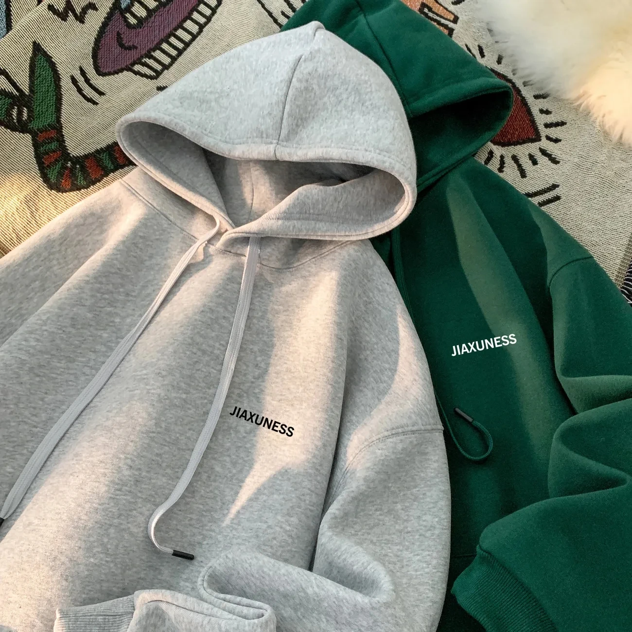 

Cotton Y2K Pullover Hooded Casual Letter Print Sweatshirt Loose Hip-hop Couples Fashion Full Sleeve Streetwear Women Clothing