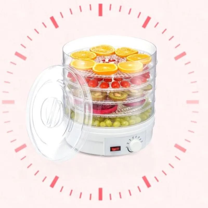 5 Trays Household MINI Food Dehydrator Pet Meat Dehydrated Snacks Air Dryer  Dried Fruit Vegetables Herb Meat Machine Snacks