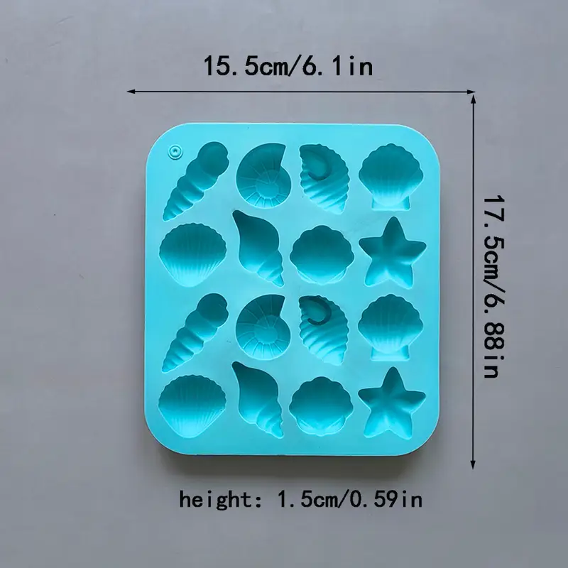 Chocolate Silicone Mold 3D Shell Marine Animal Shape - 16 Cavity Candy Cake Decor Mold for Pudding Jelly DIY Baking Supplies - Image 6