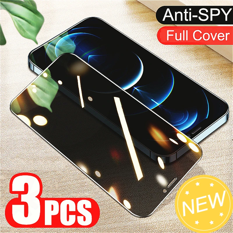 

3PCS Privacy Screen Protectors For iPhone 13 14 12 11 Pro Max X XR Anti-Spy Screen Protector For iPhone 7 8 Plus Tempered Glass