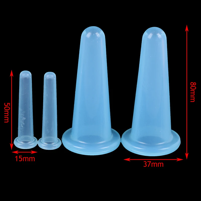 Massage Vacuum Cupping Set 4 Pcs Silicone Face Cuping Therapy Cup Anti Cellulite Body Massage Health Care vacuum cupping sets