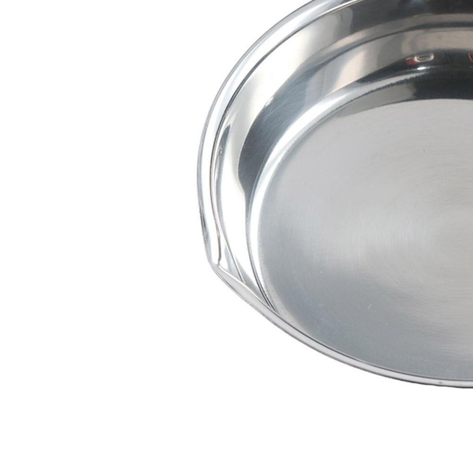 New 304 Stainless Steel Frying Pan Wooden Handle Non Stick Omelette Pan Durable Flat Bottom Cooking Pan Kitchen Supplies