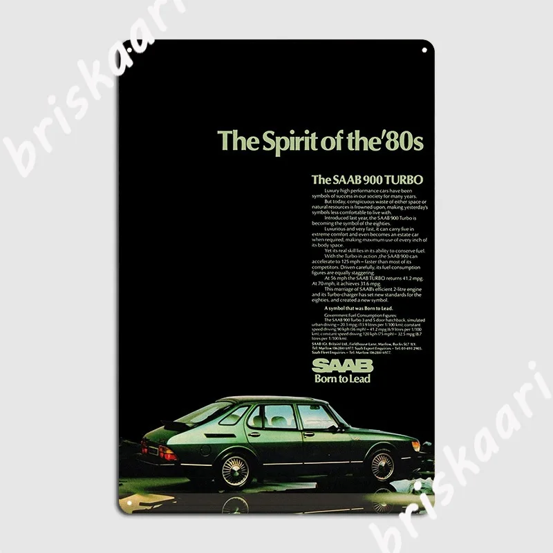 

Saab 900 Turbo Metal Sign Cave Pub Personalized Cinema Living Room Wall Decor Tin Sign Posters