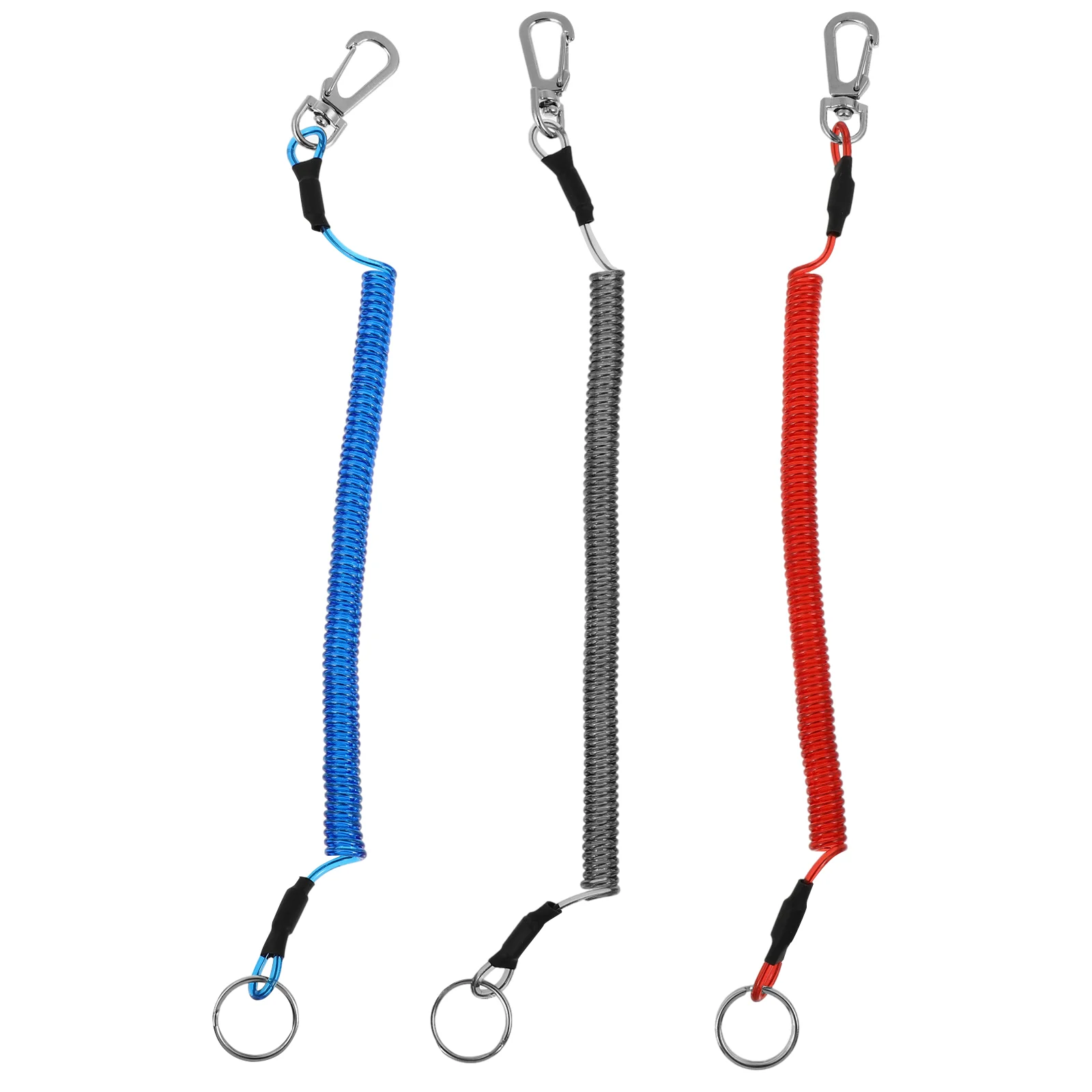

3pcs Retractable Lanyards For Keyss For Keyss For Keyss For Keys Climbing Carabiner Spiral Rope Fishing Lanyards For Keyss For