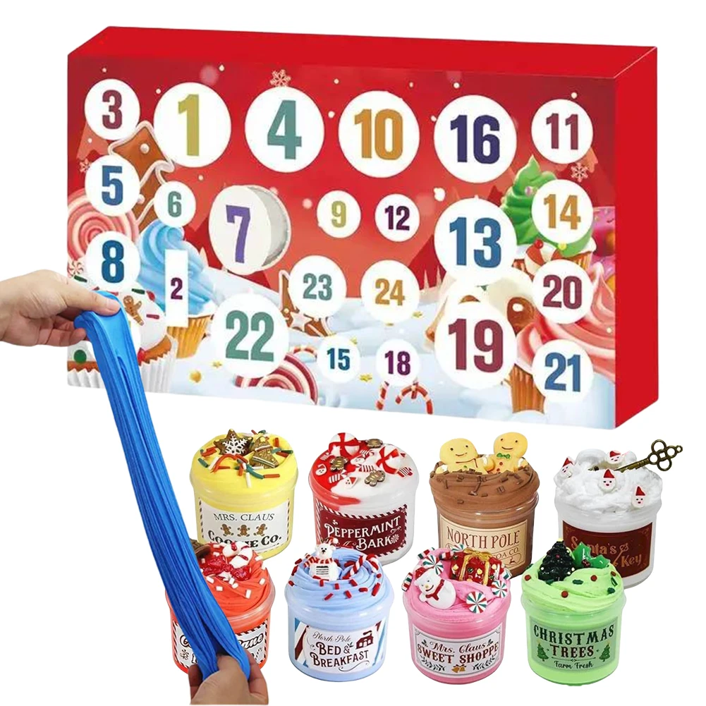 Slime Advent Calendar Christmas Advent Calendar DIY Slime Kit Xmas Countdown Christmas Gift Kids