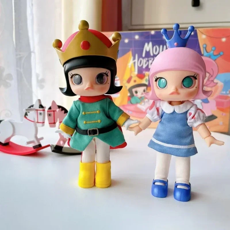 

Molly Pink Hair BJD Doll Hobbyhorse Carousel Figure Merry-go-round with Crown Cute Joint Body Doll Gift Girl Art Toy Collection