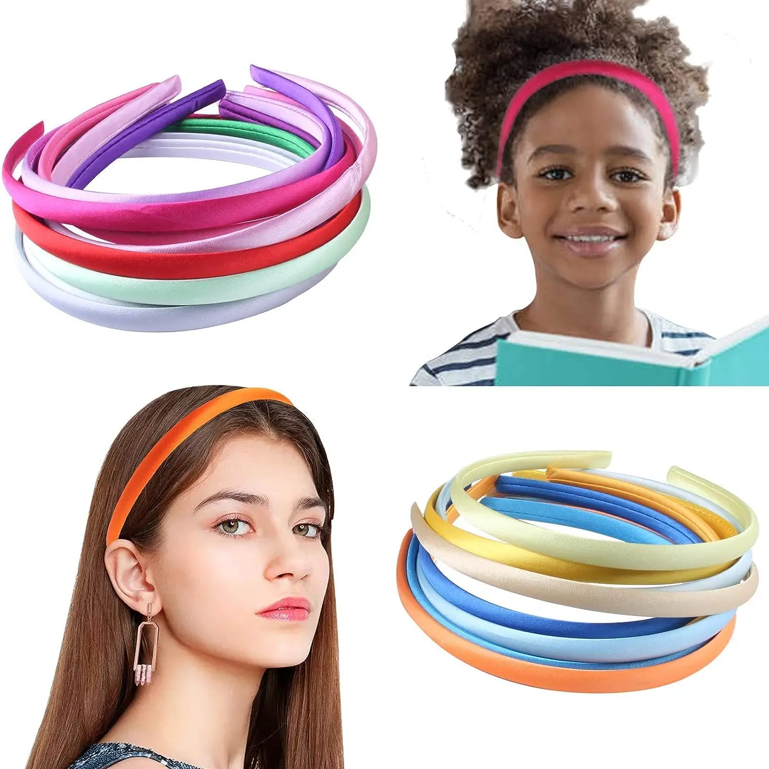 Donas Para Cabello Mujer Diadema De Satu00e9n Azul Marino