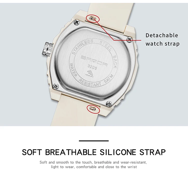 SANDA Original Design Womens Mens Watches Top Brand Luxury Sports Silicone Waterproof 50M Quartz Watch Men Relogio Masculino