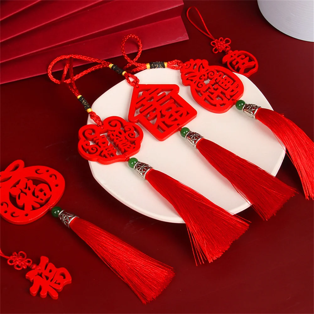 

Unique Design Beautifully Tassel Pendant Traditional Wooden Chinese Traditional New Year Decorations Crafts Hanging Ornaments