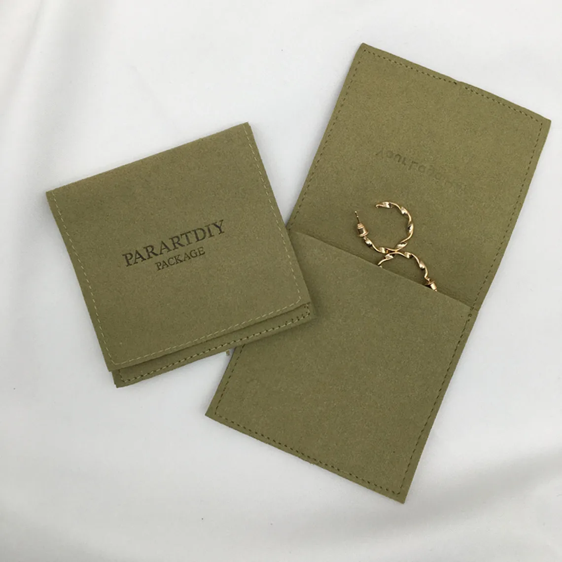 50pcs Dark pink bulk personalized jewelry packaging pouch custom logo envelope bag chic small envelope pouch mircrofiber jewelry