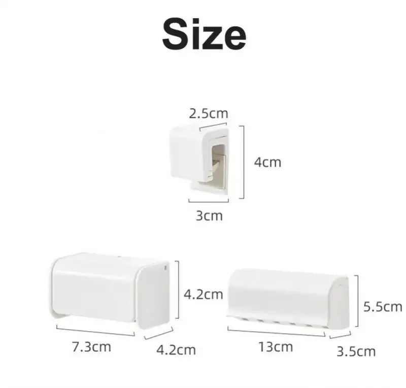 Toothbrush Holder Toothpaste Dispenser Punch-free Wall-mounted Storage Rack Bath Organizer Bathroom Accessories