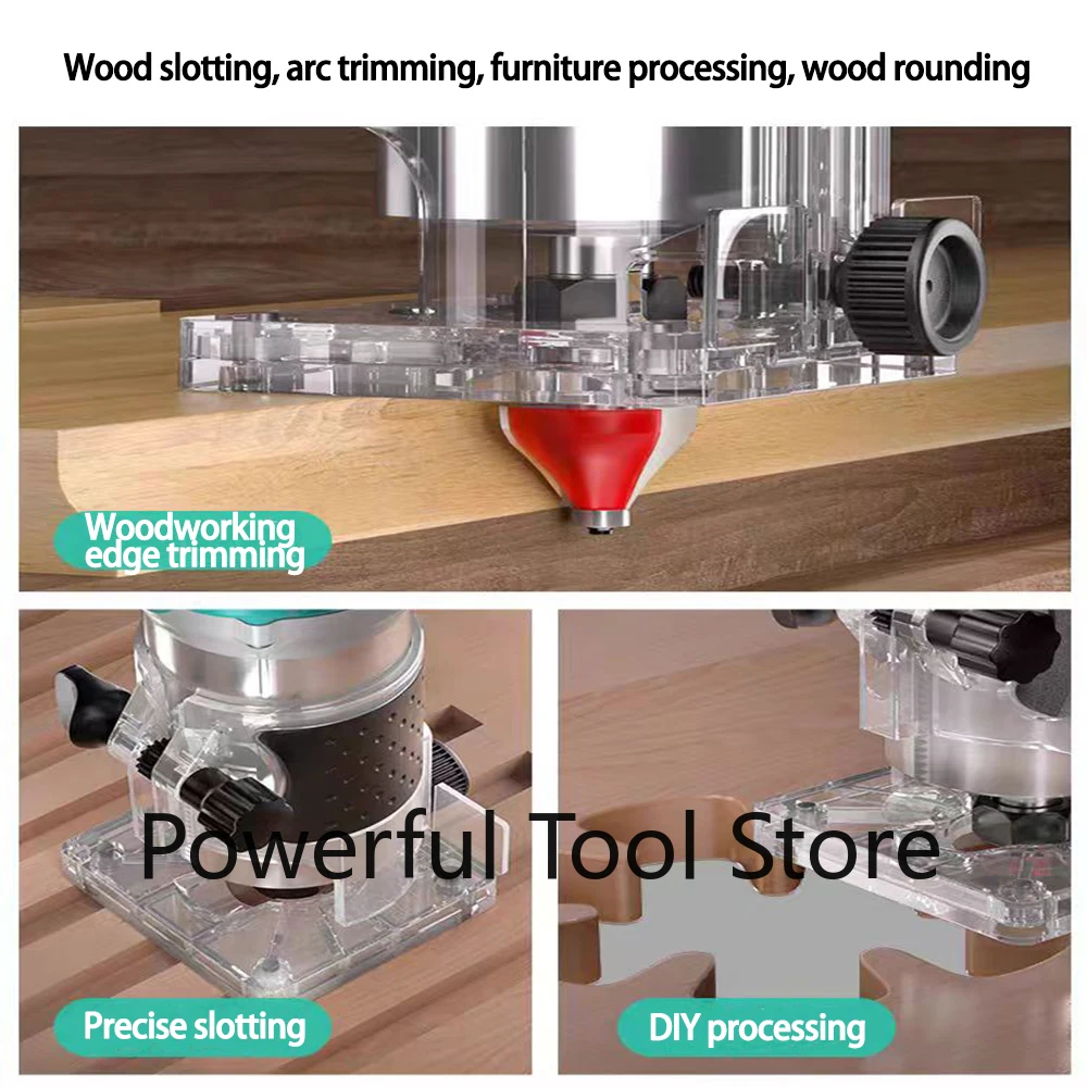 Electric Trimmer Woodworking Trimming Machine Wood Router Milling Engraving Slotting Machine Brushless Fit Dewalt 18V Battery