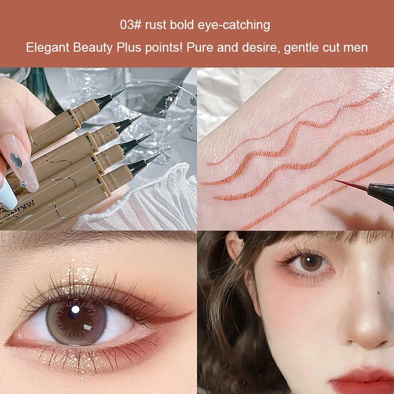 Eye Liner Gel Pencil Waterproof High Pigmented Eyeliner Eyeshadow Con Built-In Smudger Creamy Smooth Eyeliner Pen Eye Makeup