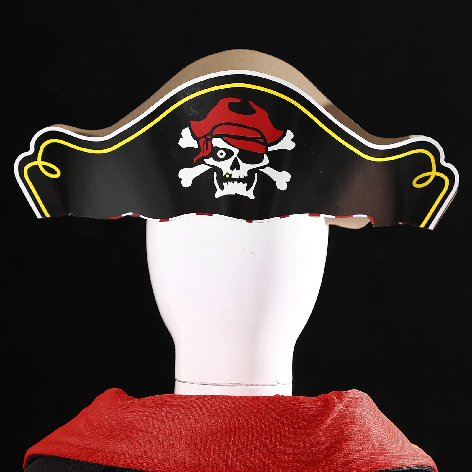 Sombrero de papel con estampado de calavera para niños y adultos, sombrero con temática de pirata de Halloween, 12 piezas, para Bar, fiesta de cumpleaños, Cosplay