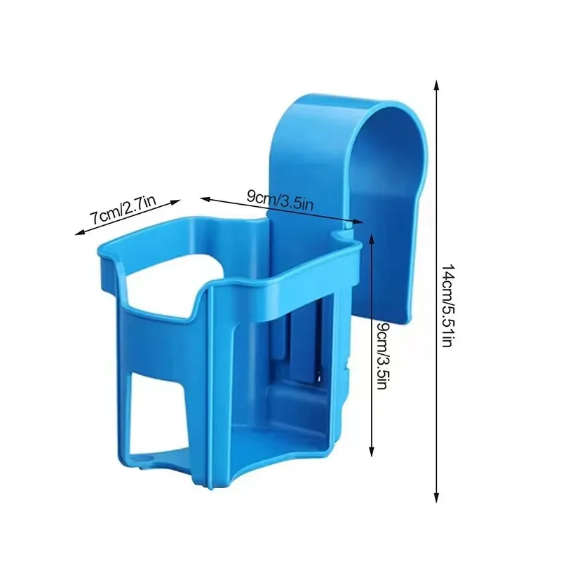 Poolside Cup Holder Swimming Pool Side Water Bottle Storage Hanging Rack Drink Beer Beverage Shelf Fit Width 5cm Round Top Bar