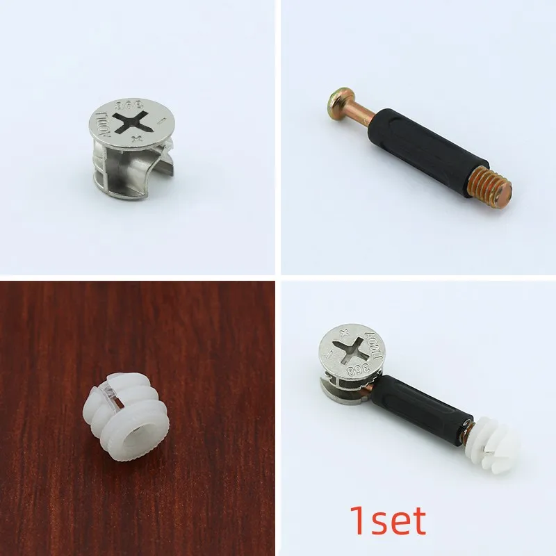 20Pcs Three In One Screw Furniture Connector Clothes Cabinet Desk Link Fixer Eccentric Wheel Nut Connection