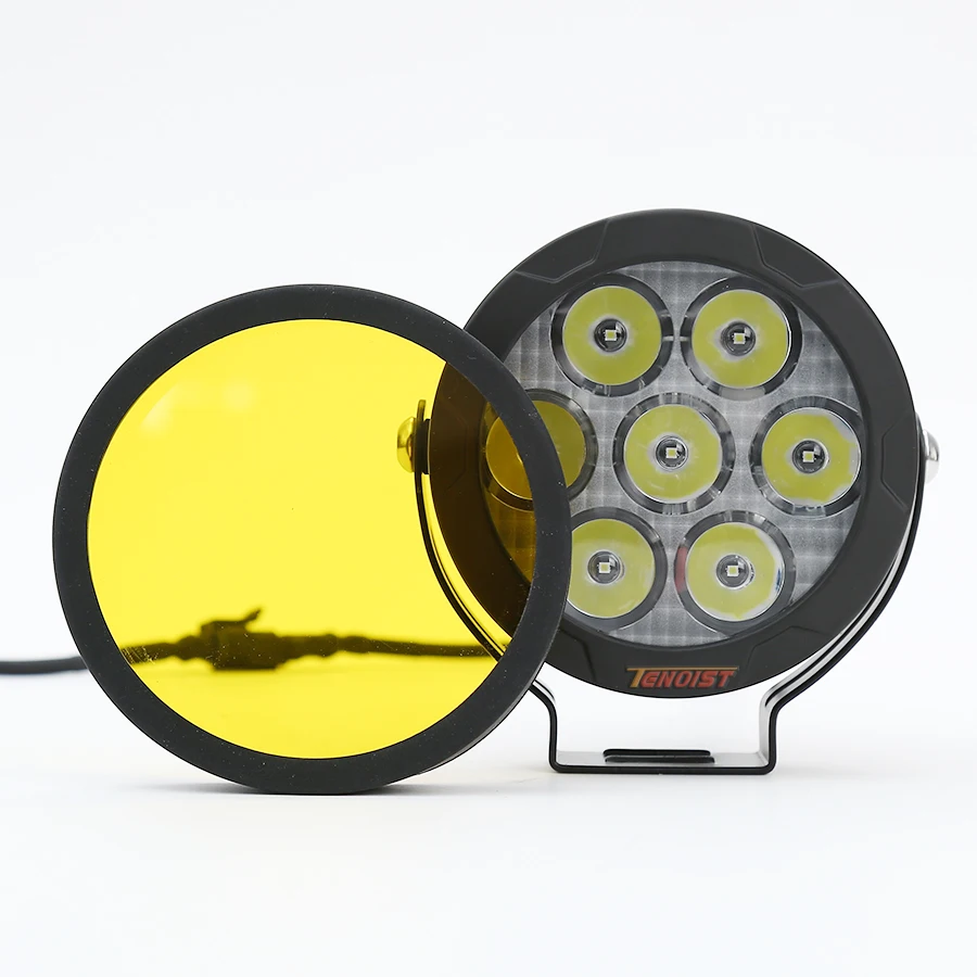 4,5 Zoll Superhelle LED Weiß-Gelbe Arbeitsleuchte Nebelscheinwerfer für Motorrad Offroad Truck BUS ATV UTV 12-80V DC – Detail 3