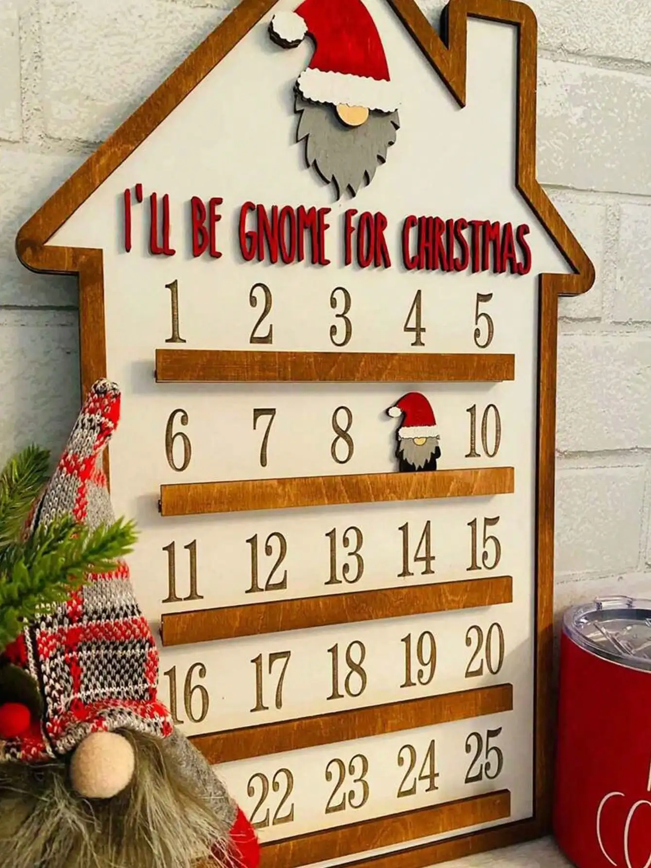1 wooden Advent Calendar Christmas countdown wooden Christmas countdown calendar holiday decorations
