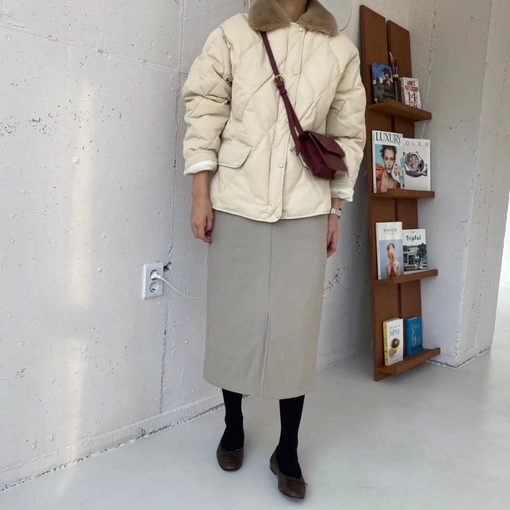 Faux Fur Collar Female Jacket Winter Jacket Thick and Warm Ladies 2022 New OL Retro Elegant Solid Color Single-breasted Jacket