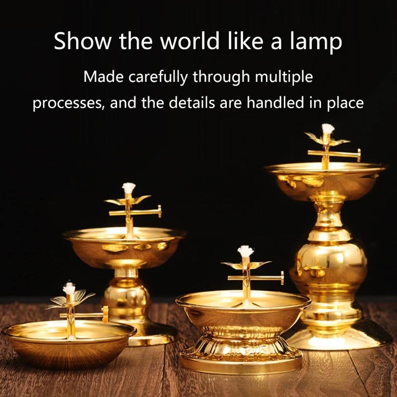 Lamp Holder Alloy Oil Lamp Dish Cooking Oil Butter Household Ever-burning Lamps Buddhist Supplies Dropshipping