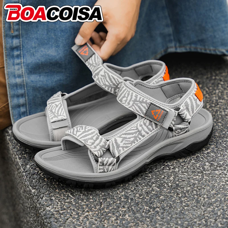 Summer Classic Men's Sports Running Sandals Lightweight Leisure Beach Shoes Open-Toe Breathable Walking Flat Outdoor Sandial