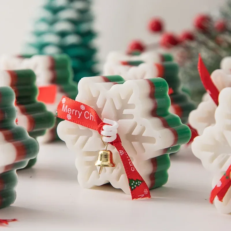 Christmas Snowflake Candle Mold DIY Gypsum Dropping Glue Aromatherapy Resin Handmade Soap Mold