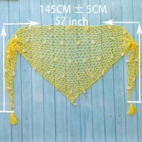 Women Triangle Shawl With Seashell Sexy Bikini Cover Up Sunscreen Nets Skirt Mesh Tunic Pareo Beachwear - Image 5