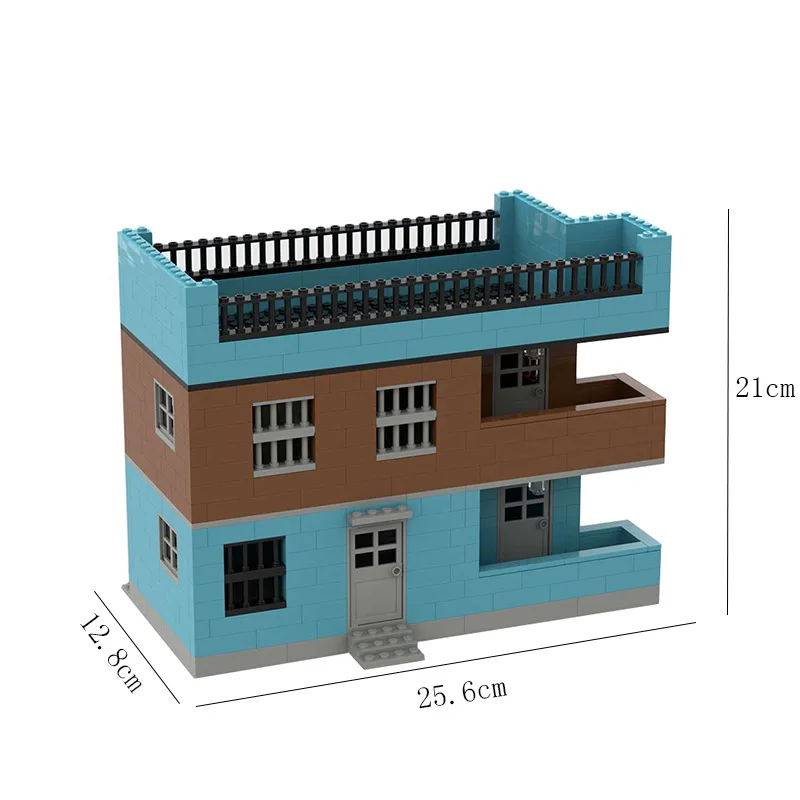 

DIY Parts WW2 Houses Base Military Building Blocks Double Deck Terrace MOC Army Soldier Bricks Pack Construction Toys Boys Gifts